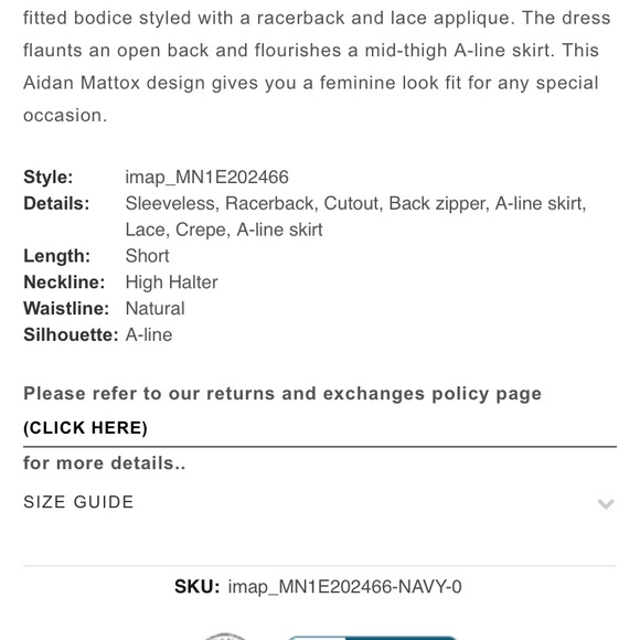 Aidan Mattox fit and flare. Worn once. - Picture 3 of 7